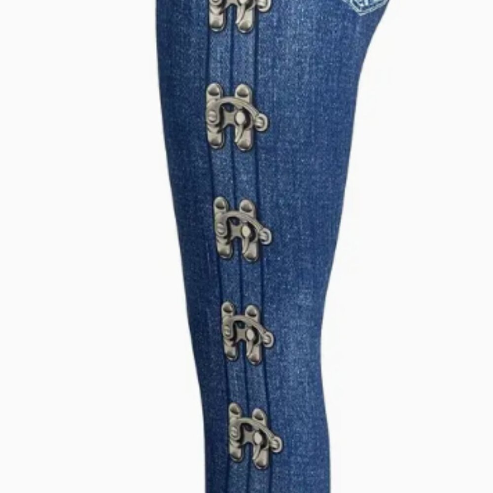 New! Corset Lace Faux Denim 2-Piece Set – Size 6 Medium – NWT - Picture 11 of 16
